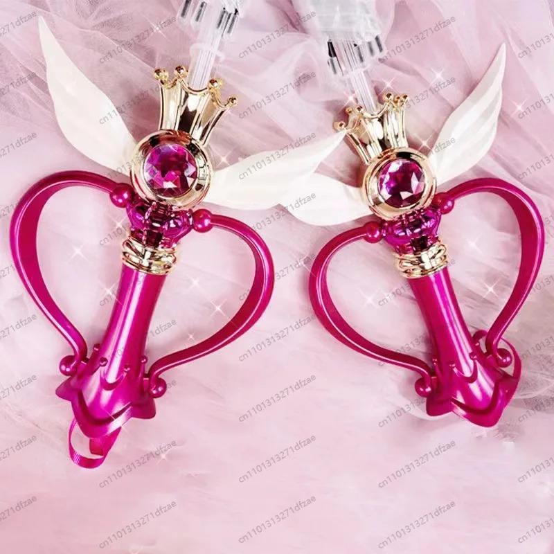 Sailor Moon Wand - Paraguas Transparente con Varita Mágica Luminosa,