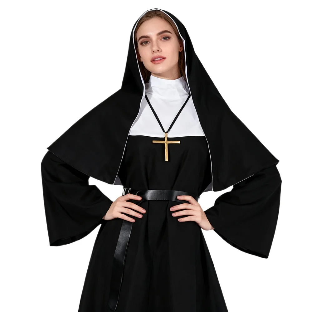 Anime Cosplay Nun - Disfraz de Monja para Halloween, Traje