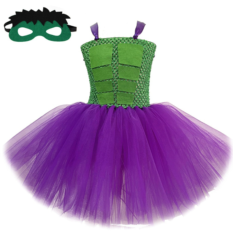 Anime Cosplay Toddler - Disfraz de superhéroe Hulk para niñas,