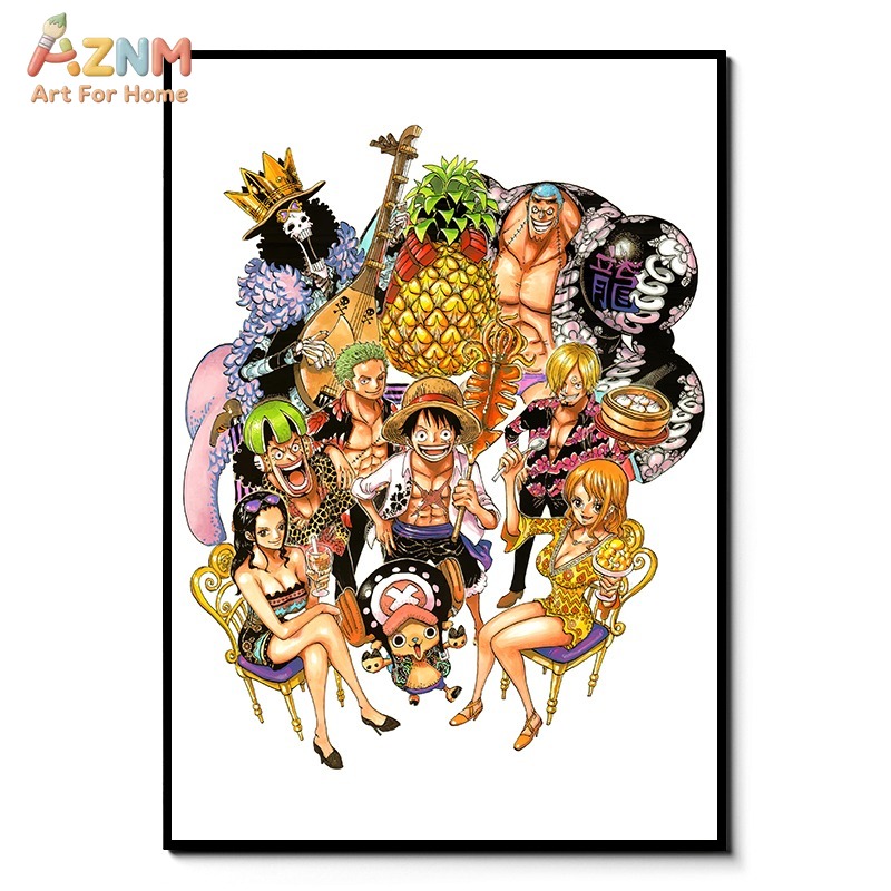 One Piece Straw Hat - AZNM Cuadro de Lona sin Marco