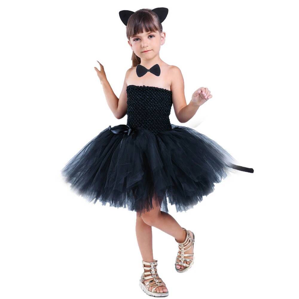 Anime Cosplay Toddler - Lindo Vestido Tutú de Gato Negro