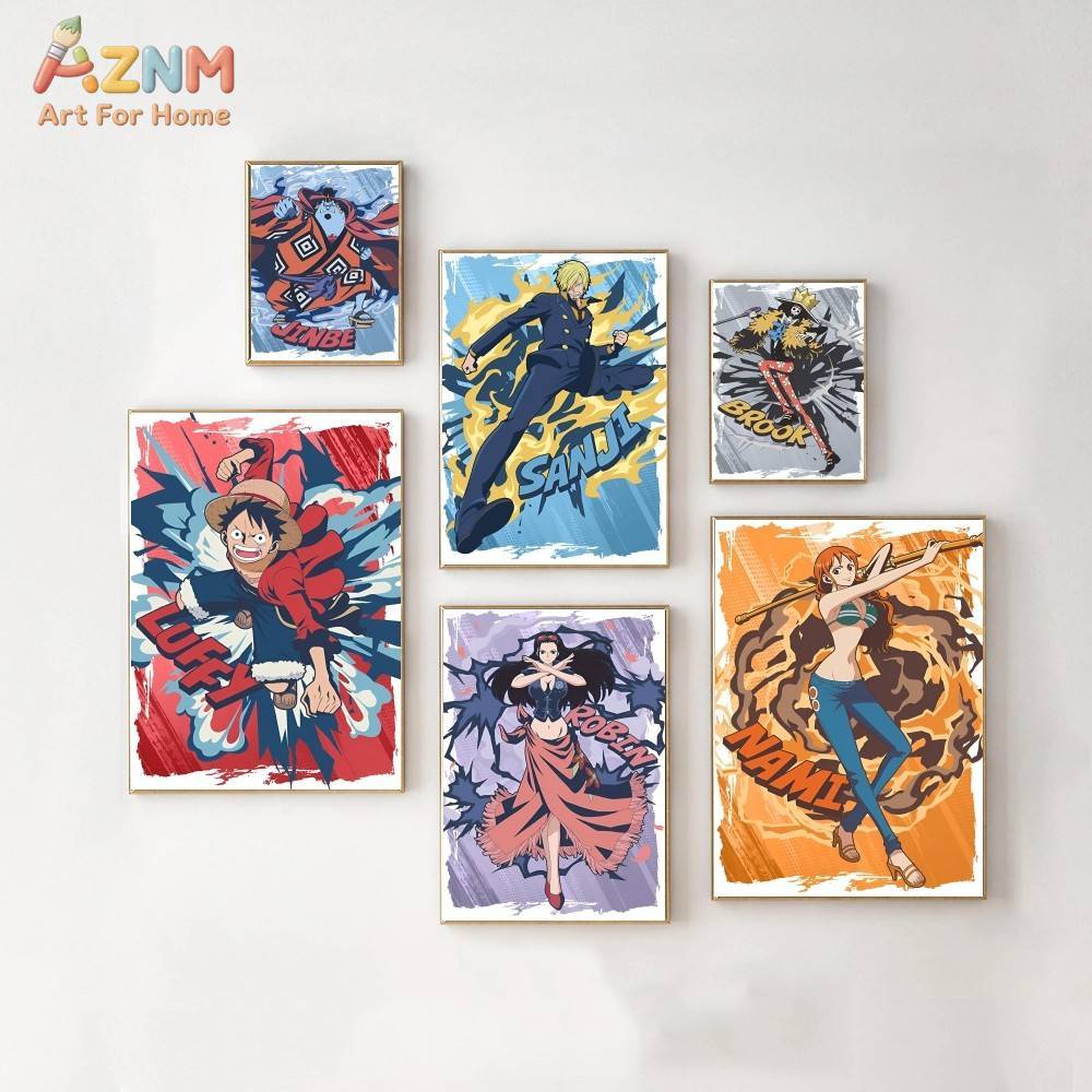 One Piece Straw Hat - AZNM Lienzo Decorativo de Anime con