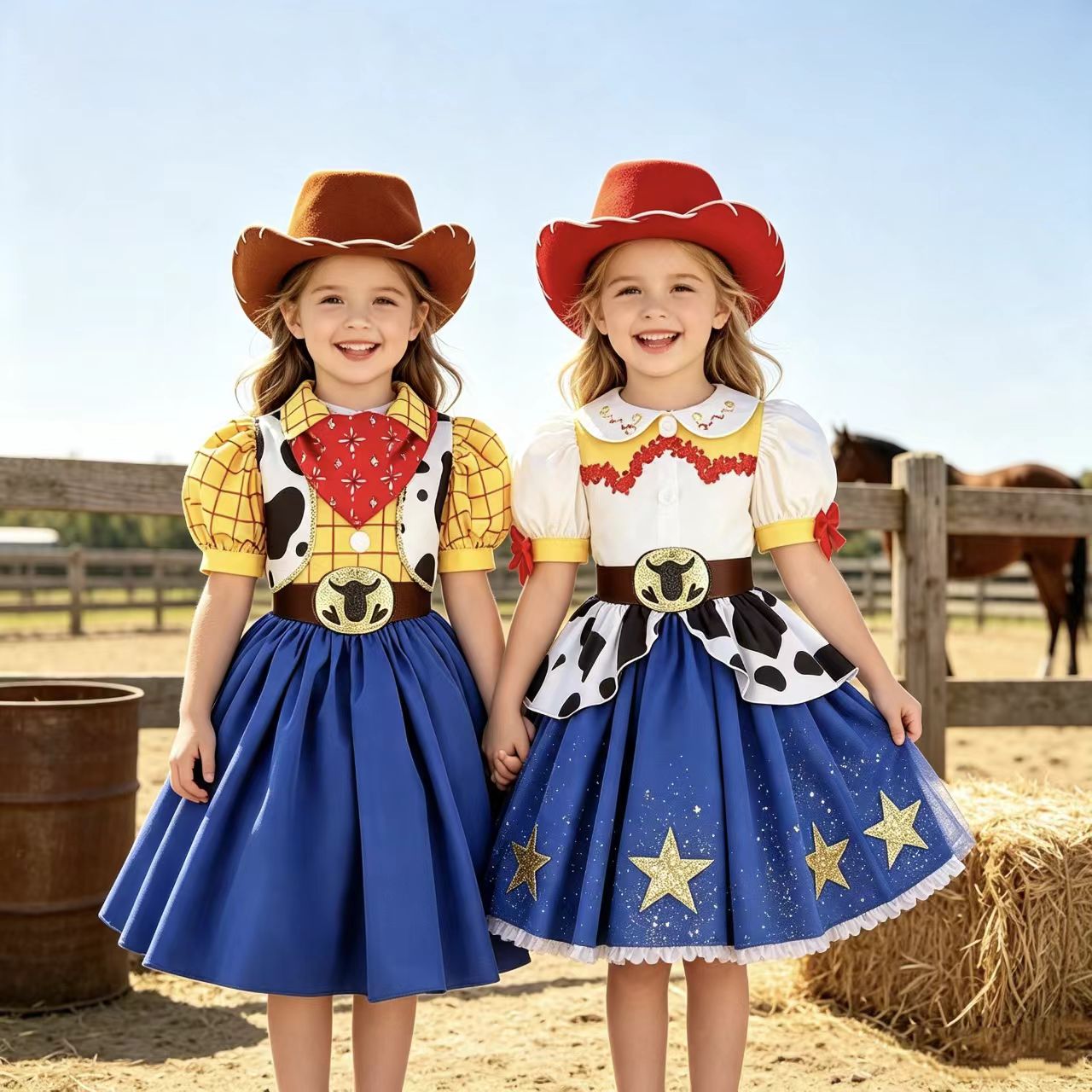 Anime Cosplay Toddler - Nuevo Vestido de Vaquera con Estampado