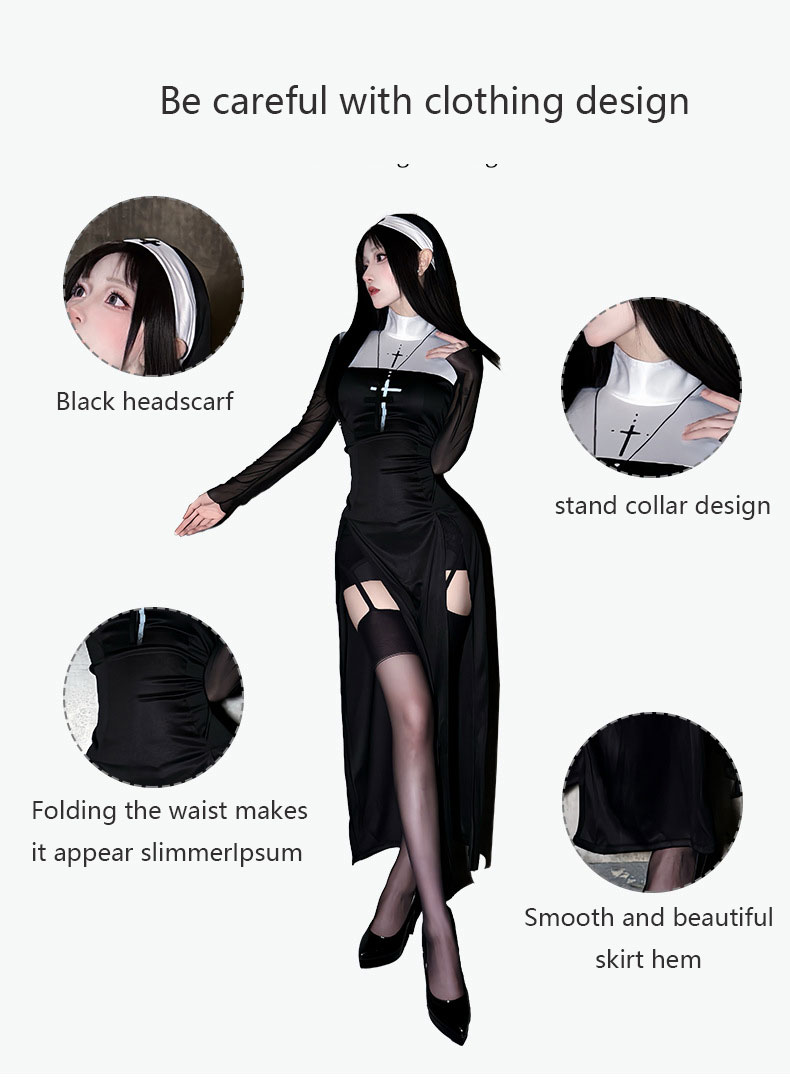 Disfraz de monja sexy para adu - Anime Cosplay Nun reseña y precio
