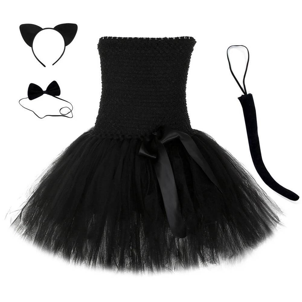 Lindo Vestido Tutú de Gato Neg - Anime Cosplay Toddler reseña y precio