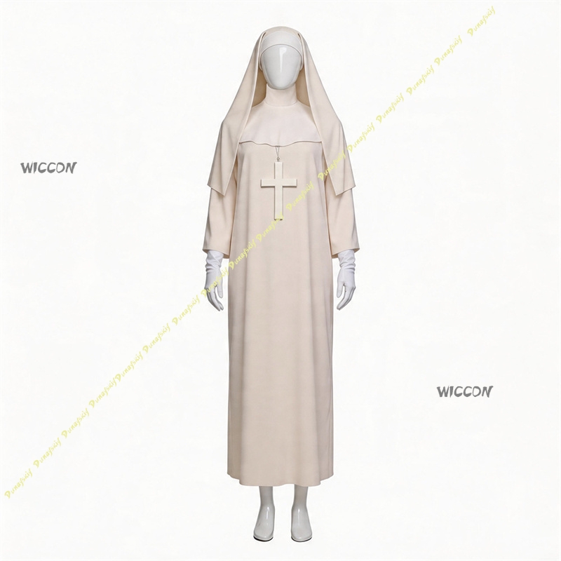 Disfraz de monja Off White par - Anime Cosplay Nun reseña y precio
